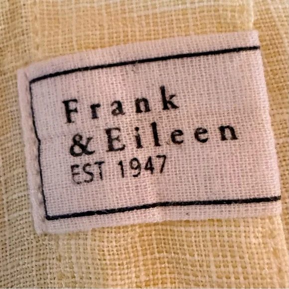 Frank & Eileen | Rory Short Sleeve Button Down Linen Shirt in Yellow | Sz XS - Picture 10 of 12